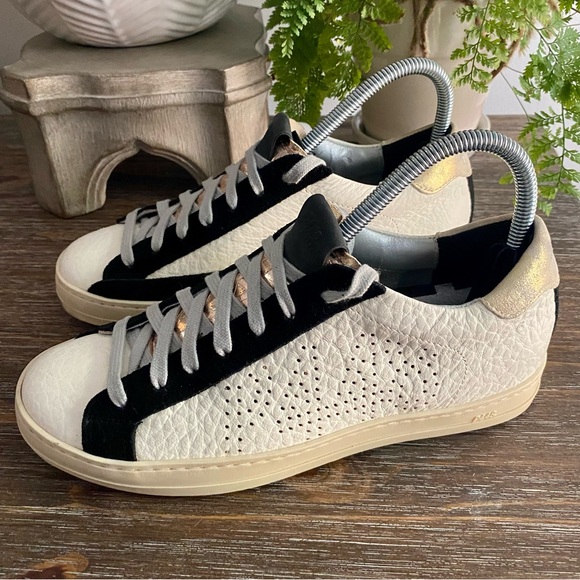 P448 John Delhisil Sneakers Lace Up Low Top Leather Shoes Women’s EU 37 / US 7 - Picture 2 of 10